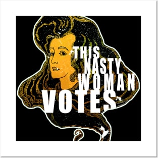 This Nasty Women Votes Retro Vintage Yellow Posters and Art